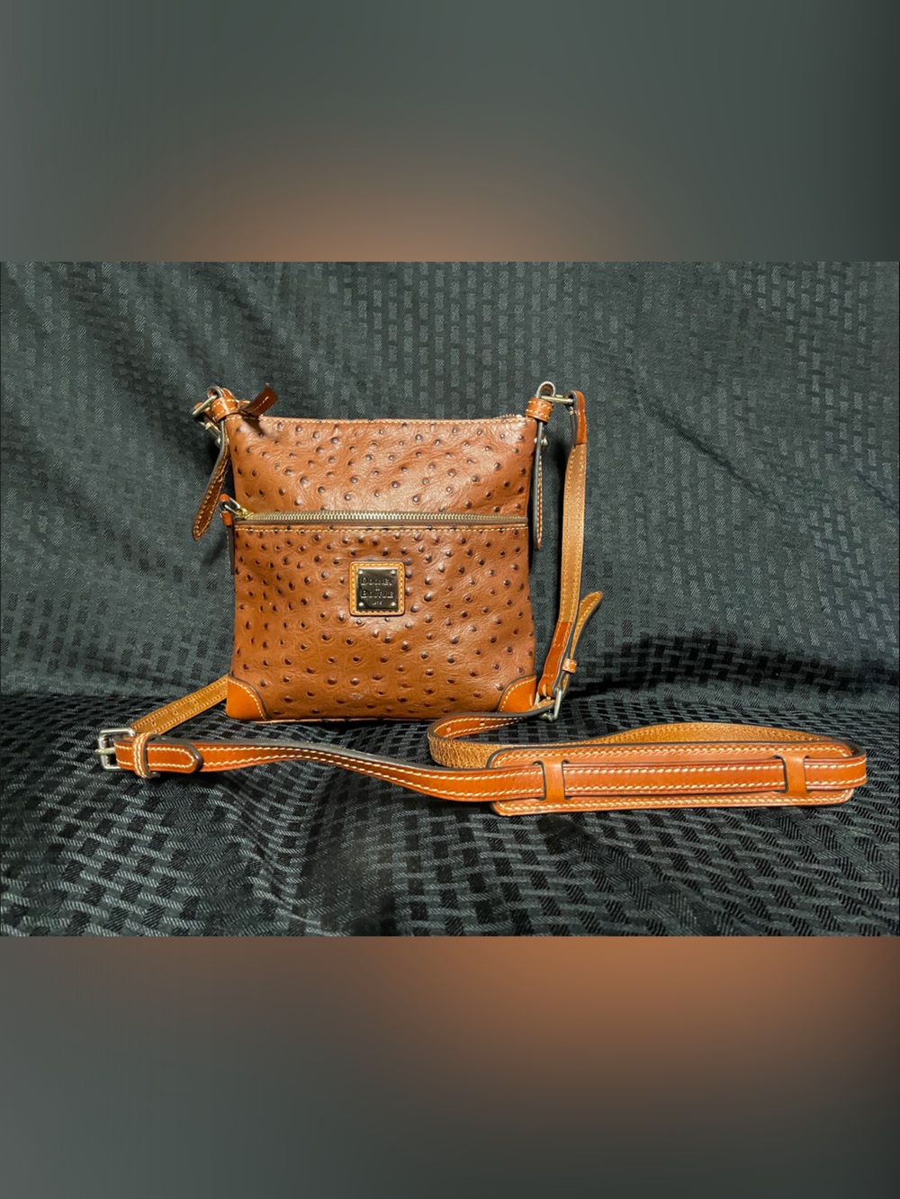 Dooney & Bourke ostrich leather crossbody bag/ like new